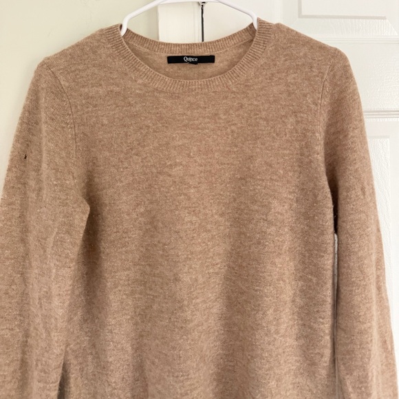 Quince Mongolian Cashmere Crewneck Sweater Oatmeal Small FLAWS - Picture 3 of 12